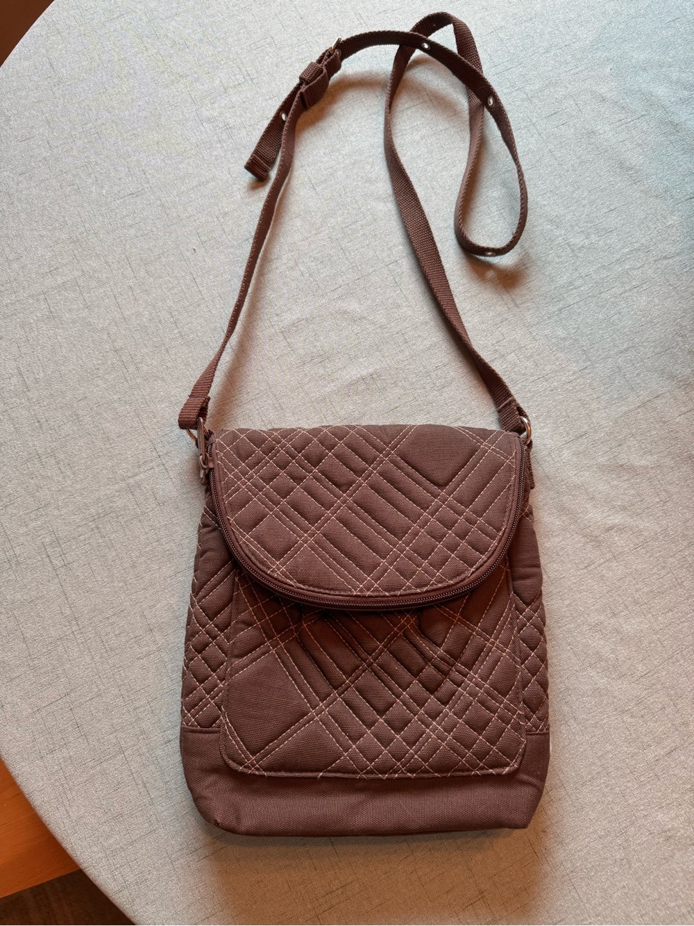 Thirty One Brand Quilted Crossbody Shoulder Bag - Brown
